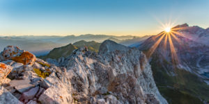 Sundown on Kirchlispitzen with view to the Schesaplana Sundown on Kirchlispitzen with view to the Schesaplana